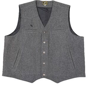 Wyoming Traders Vest Mens 2XL Gray Western Wool Lined Button Ranch Wear Cowboy.